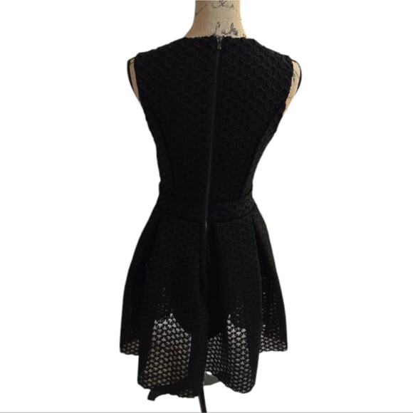 Maje Rosianne Black Fit and Flare Eyelet Dress Cocktail Party Occasion Size Med - Picture 5 of 16